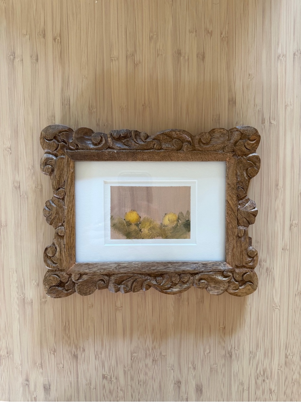Amanda Nolan Booker Framed Miniature Flower Painting Original